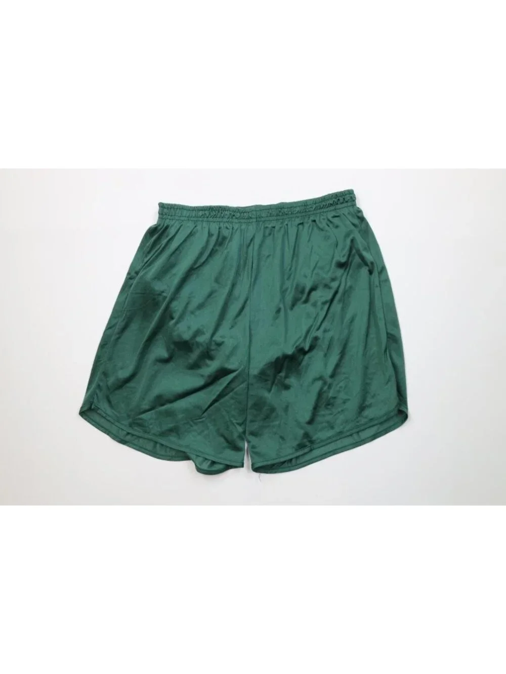 Vintage 90s Mens XL Silky Nylon Lined Running Jogging Short Shorts Green USA